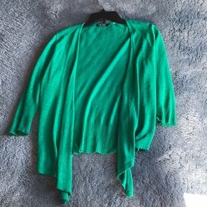 NIC+ZOE crochet trim cardigan grass green Sz M